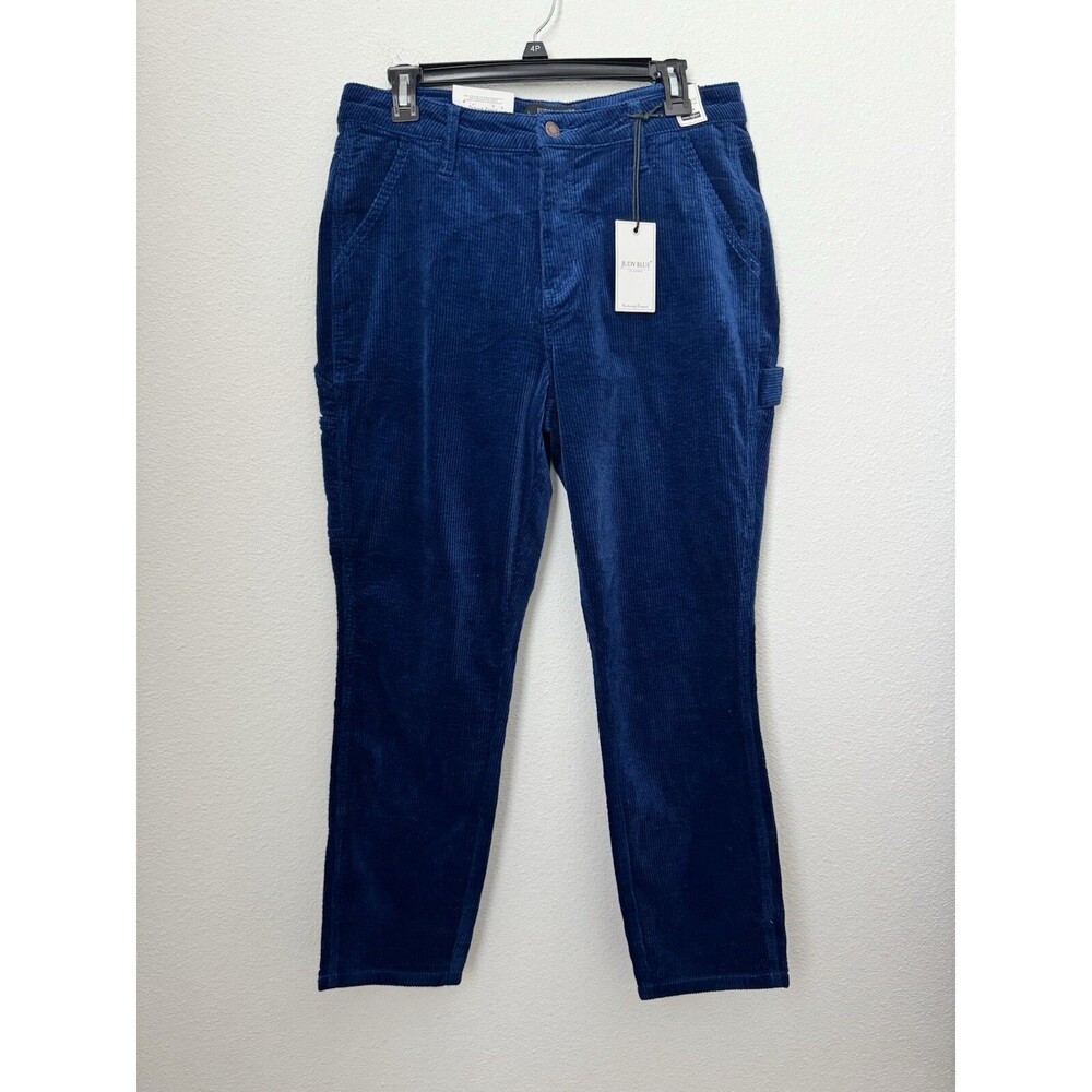 Judy Blue Women's Blue Corduroy Cropped Skinny Jeans Carpenter Slim Fit 29
